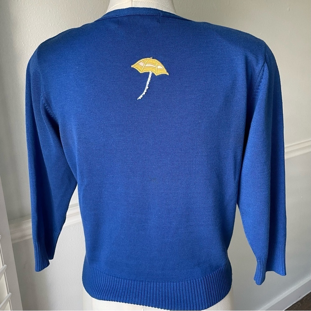 Jack B Quick Vintage Flamingo Blue Button Cardigan   Women’s Size Petite Small - Picture 3 of 11